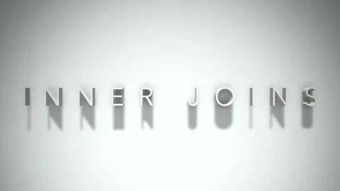 Inner joins 3D title animation with shadows on a white background Stock Footage 297020286