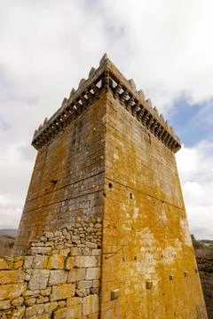 Inner keep seen from below of the castelo de pambre in galicia spain Stock Photos