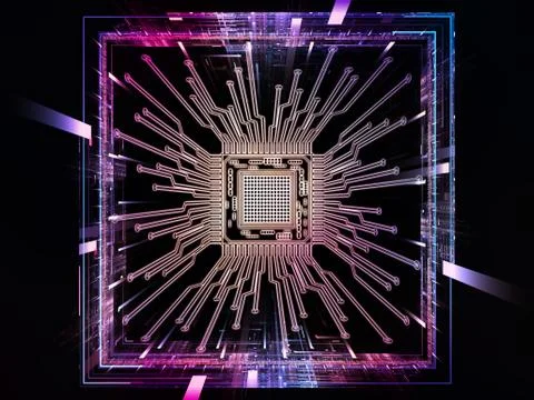Inner Life of Digital Processor 스톡 일러스트