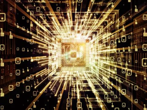 Inner Life of Digital Processor Stock Illustration
