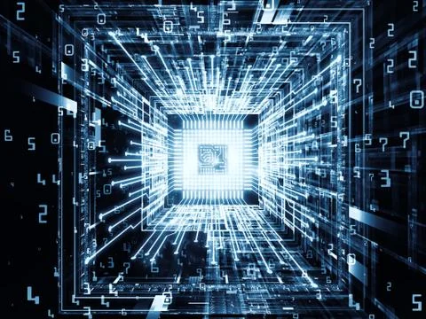 Inner Life of Digital Processor 스톡 일러스트