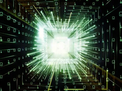 Inner Life of Digital Processor 스톡 일러스트