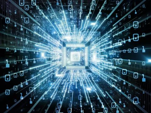 Inner Life of Digital Processor 스톡 일러스트