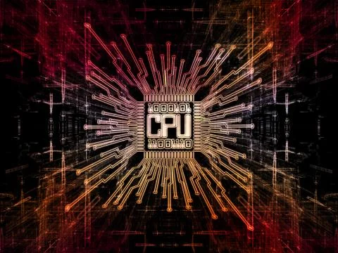 Inner Life of Digital Processor 스톡 일러스트
