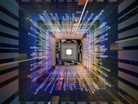 Inner Life of Digital Processor 스톡 일러스트