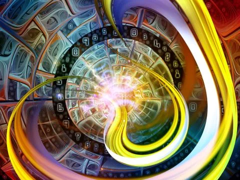 Inner Life of Digital World Stock Illustration