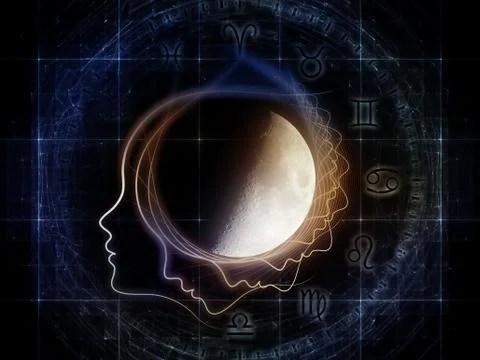 Inner Life of the Moon Stock Illustration
