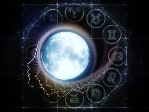 Inner Life of the Moon Stock Illustration