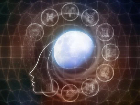 Inner Life of the Moon Stock Illustration