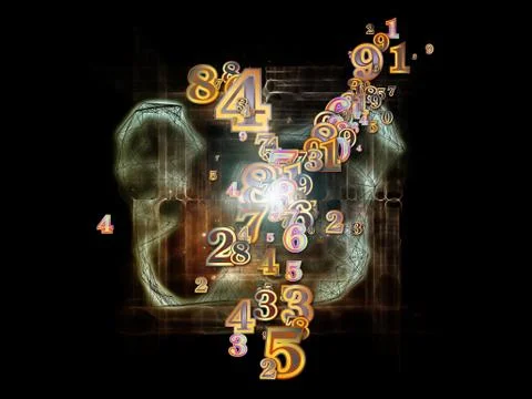Inner Life of Numbers Stock Illustration