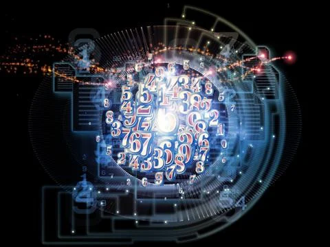 Inner Life of Numbers Stock Illustration
