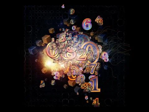 Inner Life of Numbers Stock Illustration