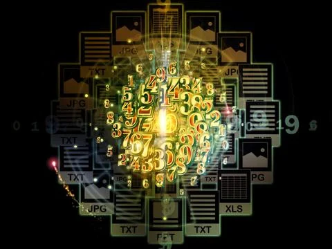 Inner Life of Numbers Stock Illustration