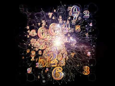 Inner Life of Numbers Stock Illustration