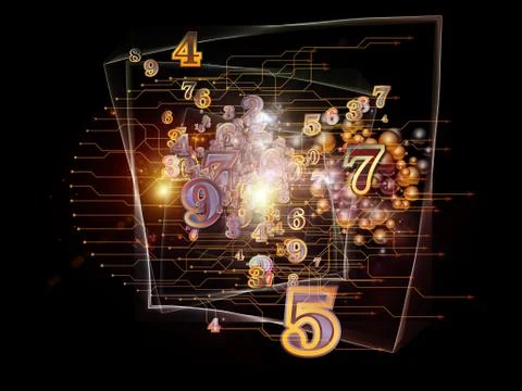 Inner Life of Numbers Stock Illustration