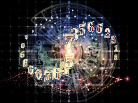 Inner Life of Numbers Stock Illustration