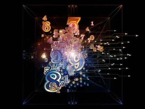 Inner Life of Numbers Stock Illustration