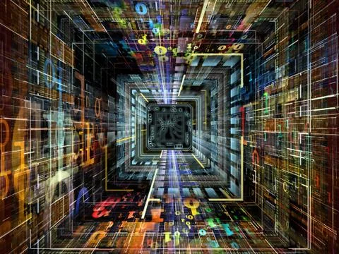 Inner Life of Numbers Stock Illustration