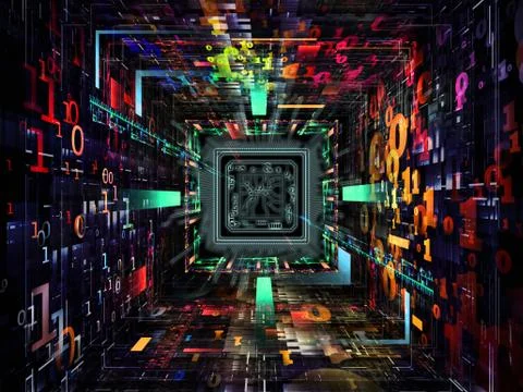 Inner Life of Numbers Stock Illustration