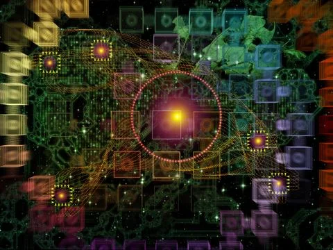 Inner Life of Technology Links 스톡 일러스트