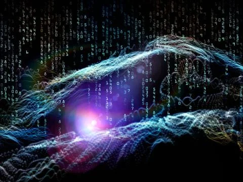 Inner Life of Virtual World Stock Illustration