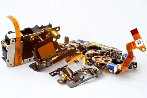 Inner mechanism of a camera Stock Photos