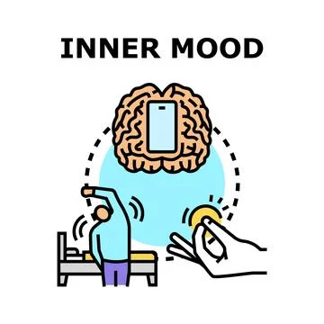 Inner mood reflecting daily routine digital connection Stock-Illustration