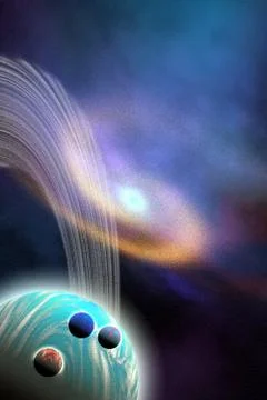 Inner moons of hepertes Stock Illustration