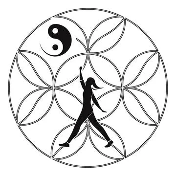 Inner Peace Abstract Symbol: Rounded Minimal Geometric Design Stock Illustration