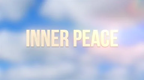 Inner Peace Text Against Calm Clouds Stock Illustration