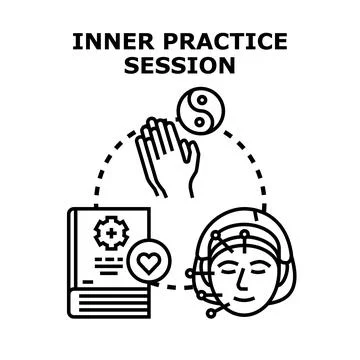 Inner practice session for self improvement and holistic well being Stockillustratie