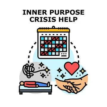 Inner purpose crisis help finding support and self discovery Stock Illustration