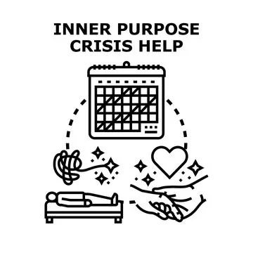 Inner purpose crisis help finding support and self discovery Stock Illustration