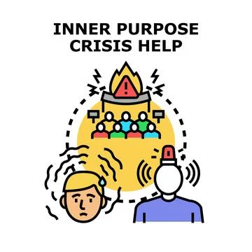 Inner purpose crisis help offering support solution Stock Illustration