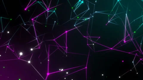Inner radiance.Beautiful Flight through the Abstract Network. Looped animation Stock Footage 102736230