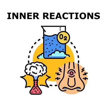 Inner reactions concept displaying human body biology processes Stock Illustration