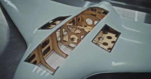 Inner Shell of Military Grade UAV Clearly Visible With Its Structural Frame Stock Footage 322098165