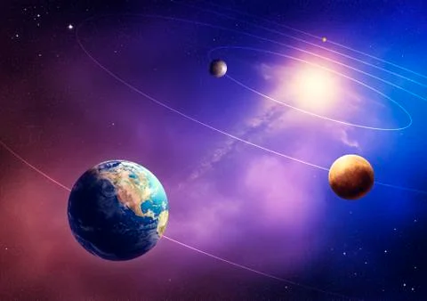 Inner solar system planets 库存插图
