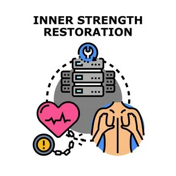 Inner strength restoration vector concept illustration Stock Illustration