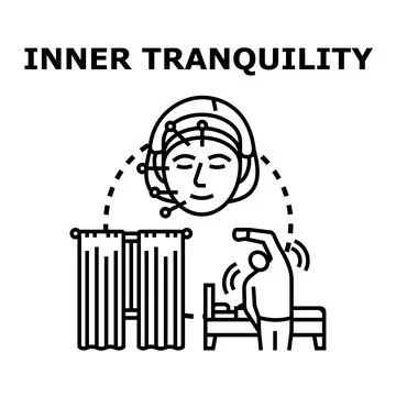 Inner tranquility achieving through meditation and stretching Ilustración de archivo