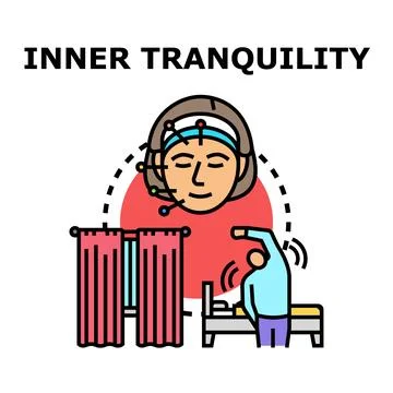 Inner tranquility achieving through meditation and stretching Ilustración de archivo