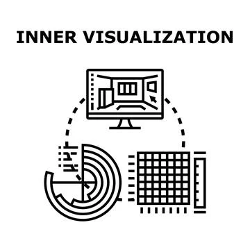 Inner visualization concept of data processing Stock Illustration