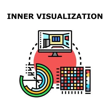 Inner visualization concept of data processing Stock Illustration