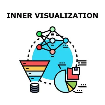Inner visualization of data analysis and processing concepts Stock Illustration