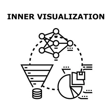 Inner visualization of data analysis and processing concepts Stockillustratie