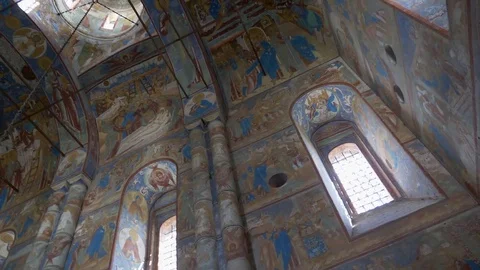 The inner walls of the monastery Stock Footage 80861063