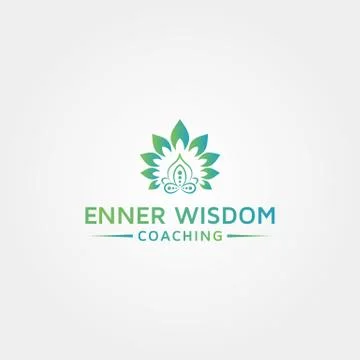 Inner Wisdom Coaching logo design template idea and inspiration Stock Illustration