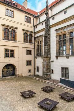 Inner yard in old prague Stock Photos