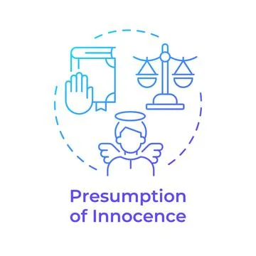 Innocence presumption blue gradient concept icon Stock Illustration