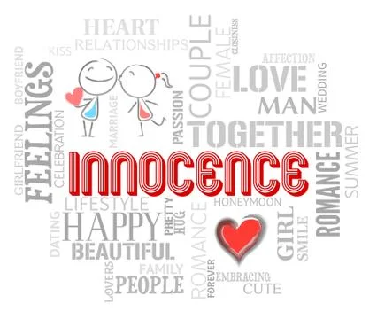 Innocence Words Indicates Purity Virtue And Naive Stock Illustration